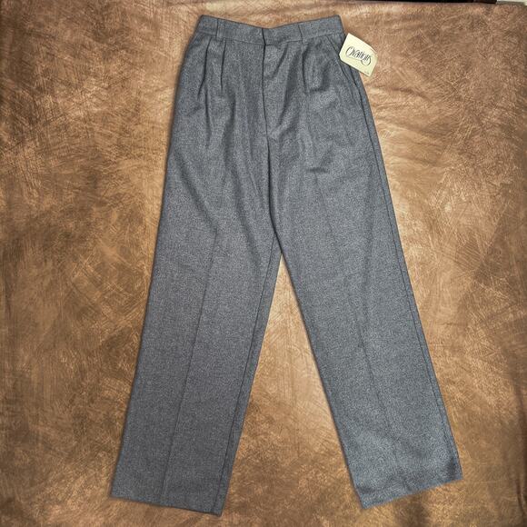 Ovations Vintage 80s Wool Blend Pants Pleated High Rise Gray Women's 12 NWT - Picture 1 of 7